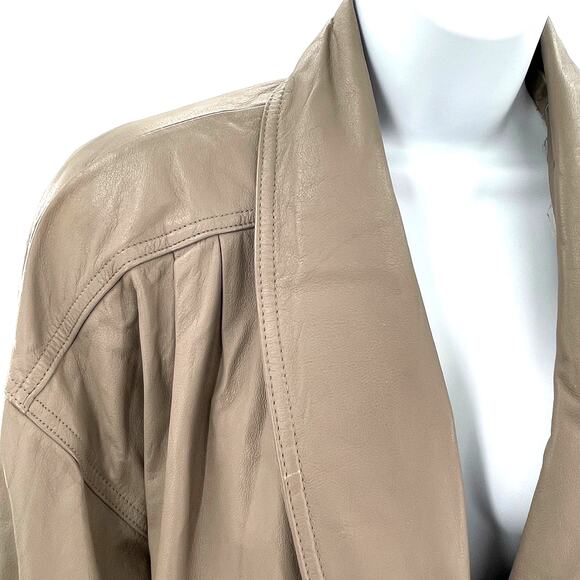 Vintage 90s Jacqueline Ferrar Tan Classic Retro Trench Outdoor Long Maxi Coat M - Picture 3 of 12